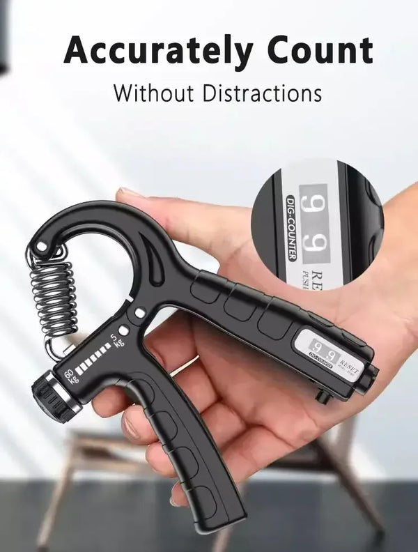 Automatic Counting Hand Gripper Adjustable Resistance Automatic Counting Non-Slip Hand Grip Strength Trainer Fingers Wrist Forearm Exerciser Workout Gear Home Gym Exercise Equipment Hand Gripper 5-60KG Automatic Non-Slip hand strengthen